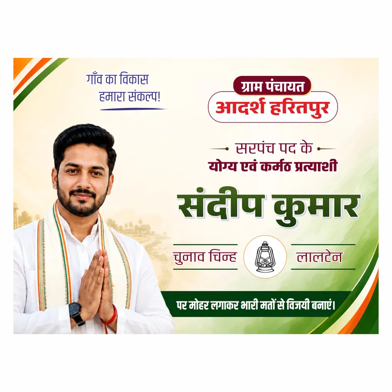 Sarpanch Ke Banner CDR – Village Theme Design