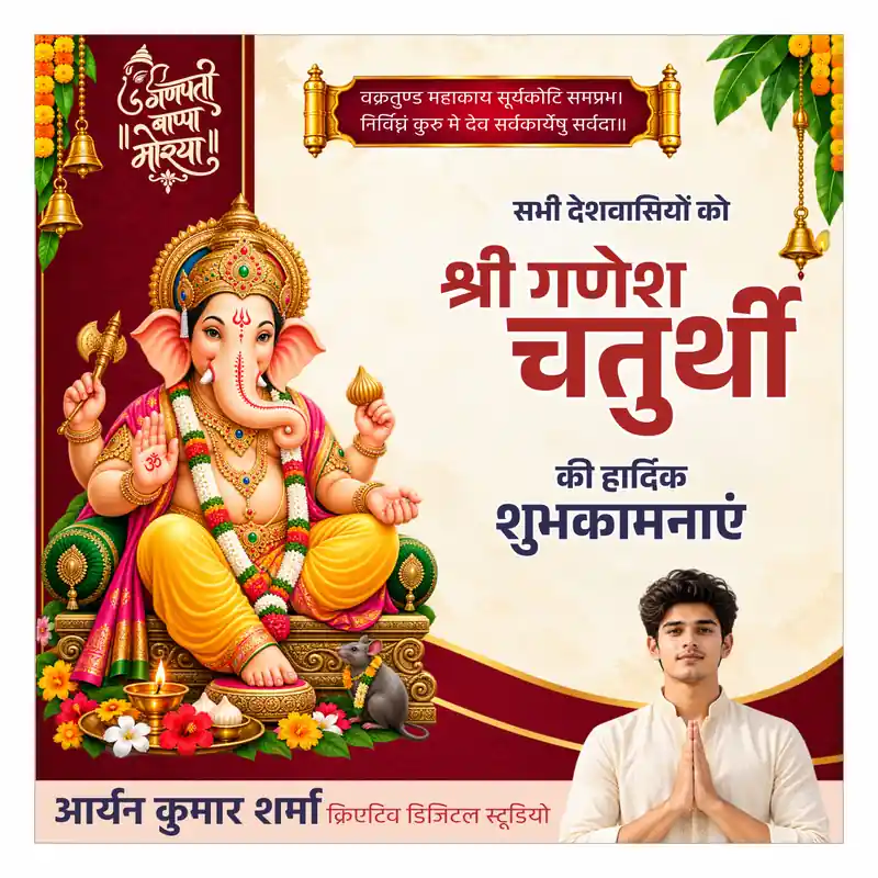 Ganesh Chaturthi Poster CDR – Wishes Design